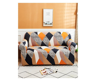 Еластичен калъф за двуместен диван, цветни форми, HEJ2-15