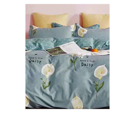 Комплект спално бельо от 100% памук, 4 части, легло за 2 човека, Have a Nice Daisy