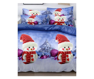 Изящно спално бельо Дядо Коледа, 6 части, Двойно легло, Снежният човек, FNQ-25