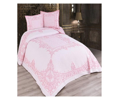 Одеяло за легло, памук, 3 части, роза, пудра, cjd-18