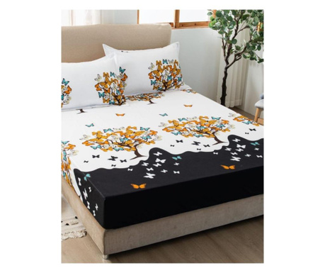 Покривало за легло + 2 калъфки за възглавници - Дърво пеперуда
