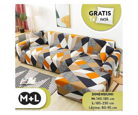 Модерни еластични калъфи за дивани и фотьойли, S / M / L / M + L, HES-09 (Размер: M + L (169 LEI))