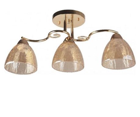 Lustra klausen agnes, 3xe27,auriu,metal cu abajur sticla