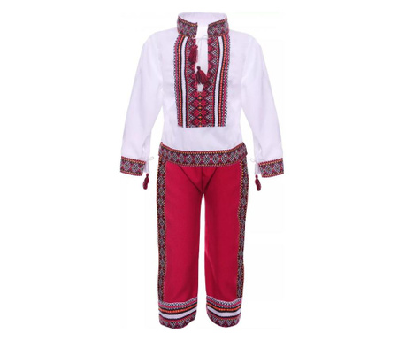 Costum Popular pentru baieti, rosu 152 12 ani