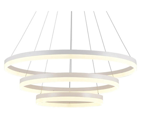 Lustra LED Tip Pendul RFAN, Model 3343-3, cu Telecomanda, 3 Tipuri de Lumina, Inaltime Reglabila, 96W, Alb