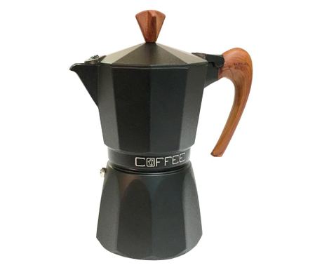 Алуминиева кафеварка серия fashion wood black за 3 кафета, код К931