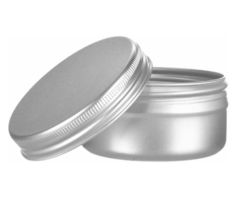 Recipient rotund cu capac, aluminiu, gri, Createur, 50ml