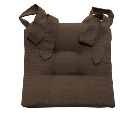 Възглавница за стол с панделка, 42 х 46 см, кафява, полиестер/памук, 55197.05