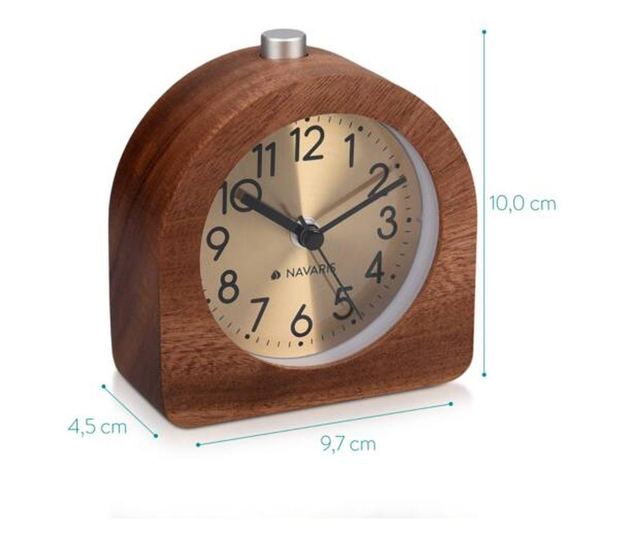 Аналогов дървен будилник Snooze Retro, 46228.18