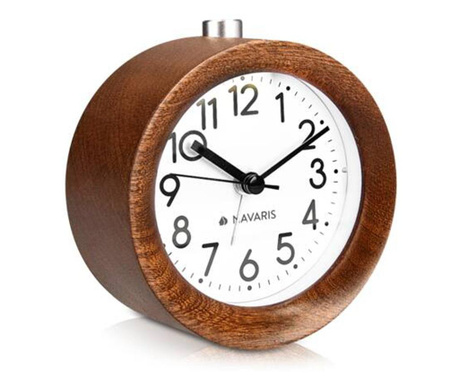 Ceas cu alarma analogic din lemn Snooze Retro, 43907