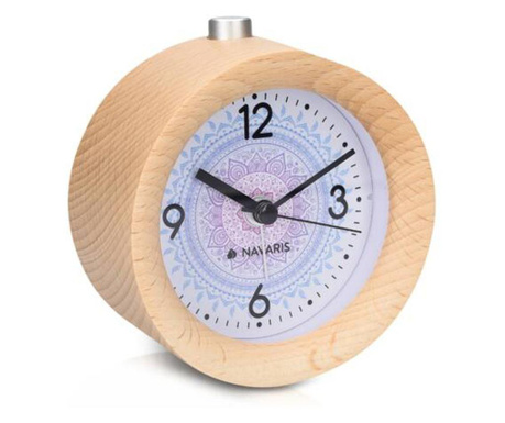 Ceas cu alarma analogic din lemn Snooze Retro, 46269.24.01
