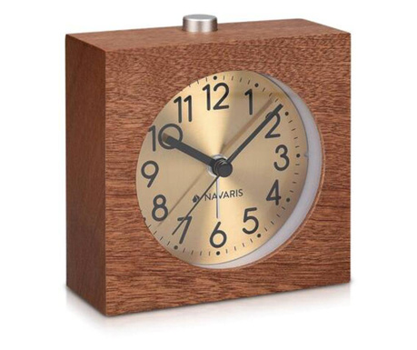 Ceas cu alarma analogic din lemn Snooze Retro, 46229.18