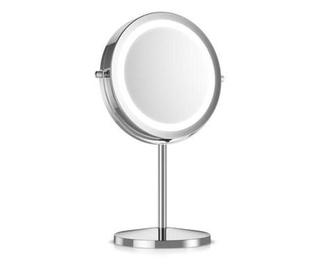 Козметично огледало със стойка, 41188, LED осветление, 5x увеличение, Регулируемо