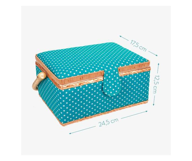 Комплект дървена кутия за шиене Navaris и 36 аксесоара, 24.5 x 17.5 x 12.5 cm, 49047.03