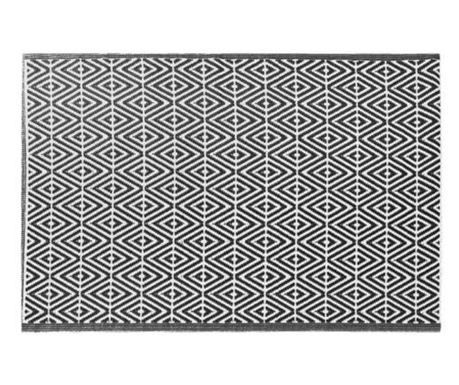 Джемиди килим за тераса на открито, 90 x 150 cm, черен, Prolipopilena, 55323.01.01