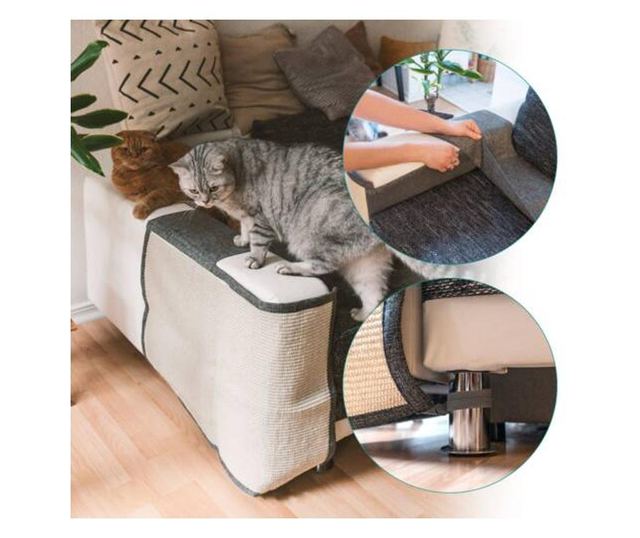 Защита от надраскване за Котки, 60x70 см, Сизал, Кафяв, 47363.19.24