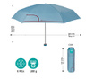 Дамски неавтоматичен мини чадър perletti time 26239, Тюркоаз Perletti Time Диаметър - 90 см, дължина на дръжката в отворено поло