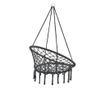 Függőszék tampico 150 kg-ig függőfotel rojtokkal 140 cm kültéri/beltéri pamut+acél fekete [casa.pro]
