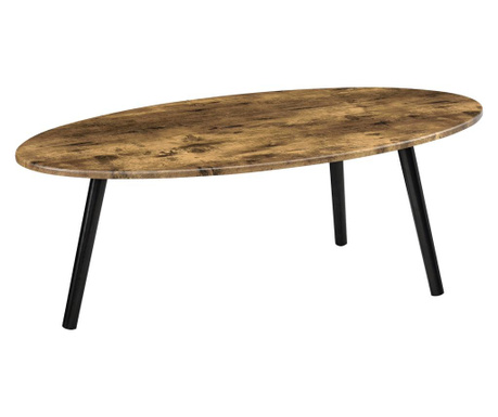 Dohányzóasztal viborg 109,5 x 59,5 x 39,5 cm kis asztal mdf asztallap fa lábak fa-hatású, sötét árnyalat/fekete [en.casa]