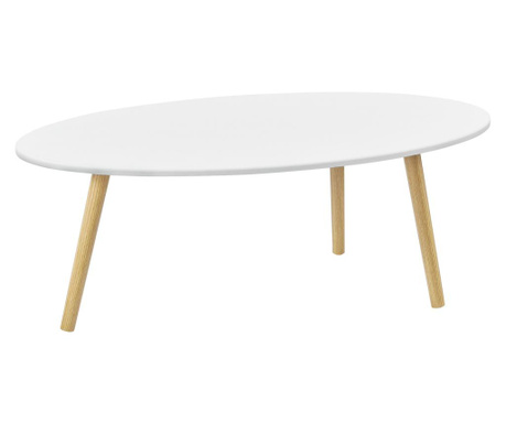 Dohányzóasztal viborg 109,5 x 59,5 x 39,5 cm kis asztal mdf asztallap fa lábak fehér/fa-hatású [en.casa]