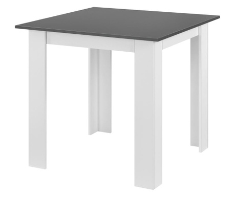 Étkezőasztal algermissen asztal 4 fő részére 80 x 80 x 76cm melaminbevonatú forgácslap sötétszürke/fehér [en.casa]