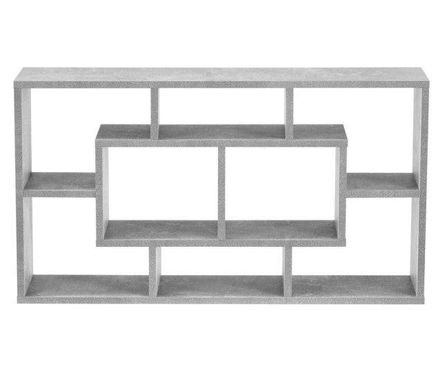 Falipolc saputit stílusos falipolc 8 tárolófelülettel 85 x 16 x 48 cm forgácslap max 9 kg-ig betonszürke [en.casa]