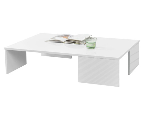 Dohányzóasztal tierp nappali asztal 21 x 90 x 60 cm kisasztal forgácslap magasfényű fehér [en.casa]