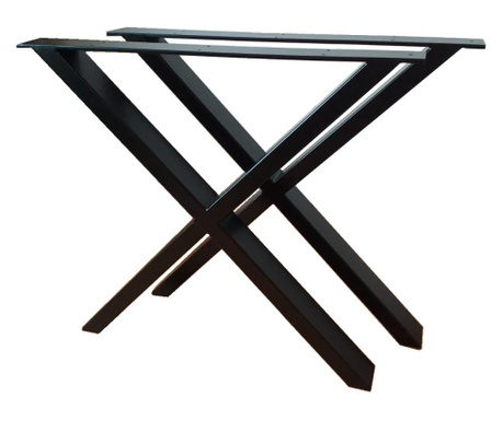 Set 2 x buc. picior masa metal, model x, 70x72, negru
