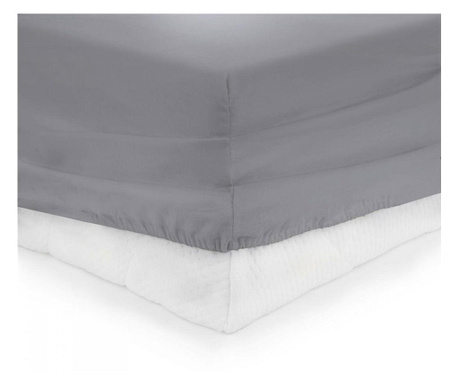 Cearceaf pat, cu elastic, 140x200 cm - gri