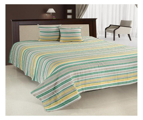 Set cuvertura pat, dubla, verde