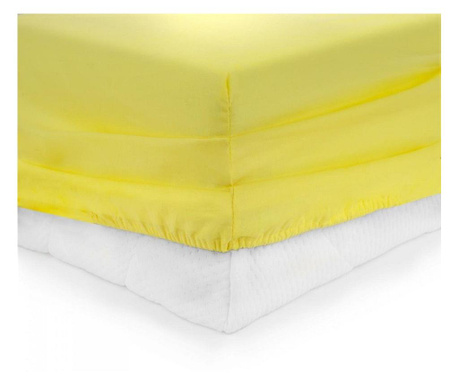 Cearceaf Heinner pat, cu elastic, 90x200 cm - galben