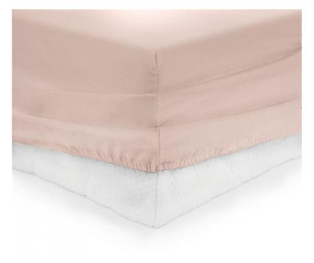 Cearceaf Heinner pat, cu elastic, 180x200 cm - roz