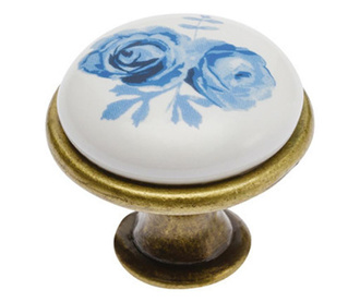 Butoni mobilier, model j4 (finisaj: antic auriu/trandafir albastru)