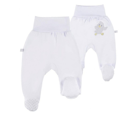 Pantaloni lungi Newborn, unisex, 100% bumbac, alb  56