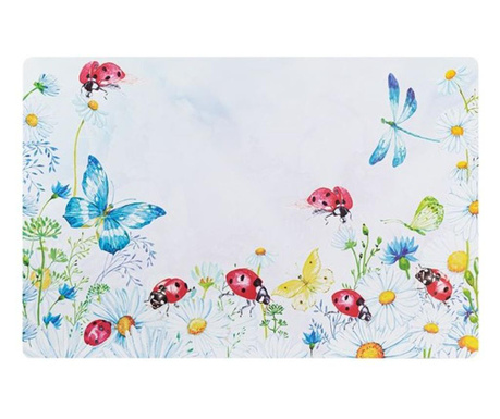 Suport farfurii, model Paste fluturi si flori, 45x30 cm
