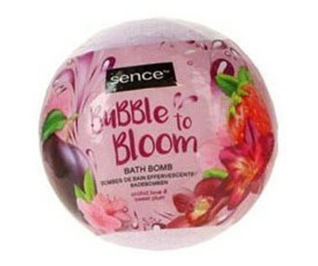 Bila de baie efervescenta, Bubble to bloom, orhidee Sweet plum, 120 g,  8x8 cm