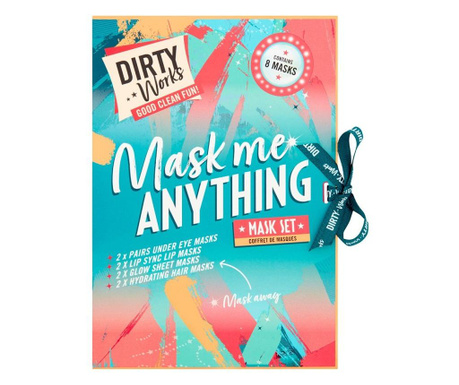 Set cadou, Mask me anything, 8 bucati, masti pentru par, fata, ochi, buze