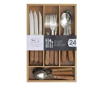 Set 24 tacamuri Naturalis, suport sertar lemn, 19,2 x 30,3 x H 5,1 cm