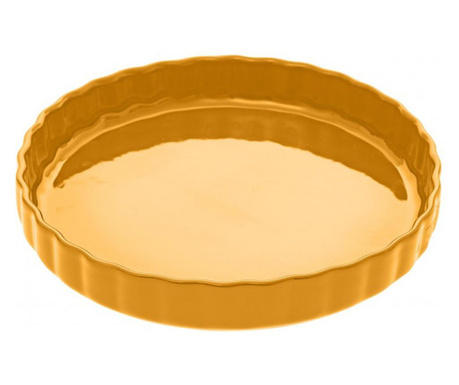 Форма за тарт Secret de Gourmet, Керамична, 28х4 см, 2.3 л, Жълт