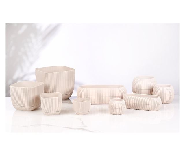 RAKI jardiniera pentru flori 22,7x11,8xh9,1cm, 1,3l culoare crem