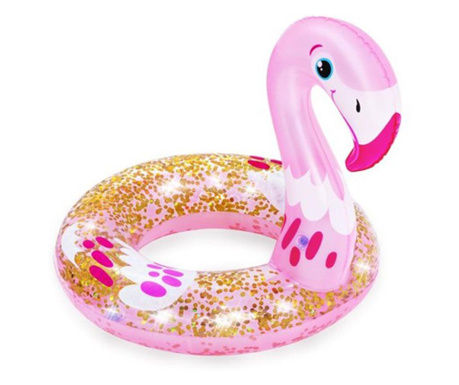 Colac gonflabil pentru inot, copii 3-6 ani, bestway 36306, 61x61 cm, forma de flamingo