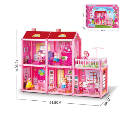 Детска двуетажна къща с кукла и обзавеждане EmonaMall - Код W3909
