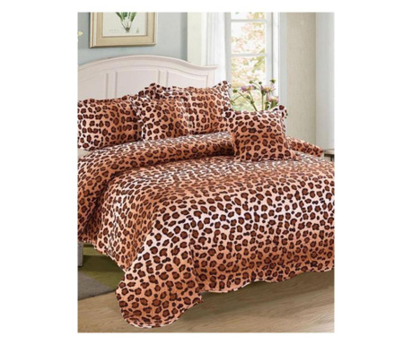Комплект калъфка за легло и 4 възглавници finet, 5 части, Леопард, cvy-20