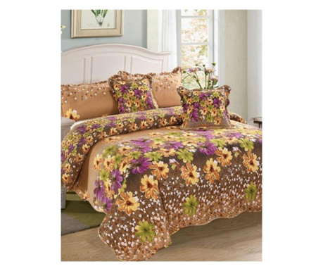Комплект калъфка за легло и 4 възглавници, finet, 5 части, Цветни цветя, cvy-22