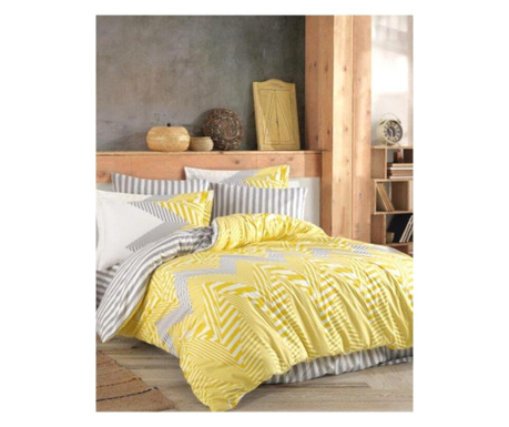 Спално бельо, 100% поплин памук, 4 части, daniela yellow, hbp-93