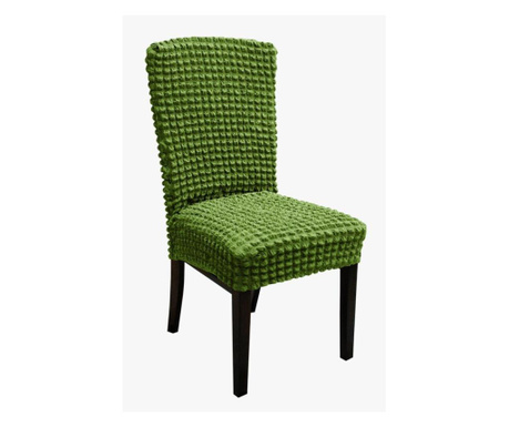 Комплект от 6 еластични и креп калъфи без волани за седалки, зелени