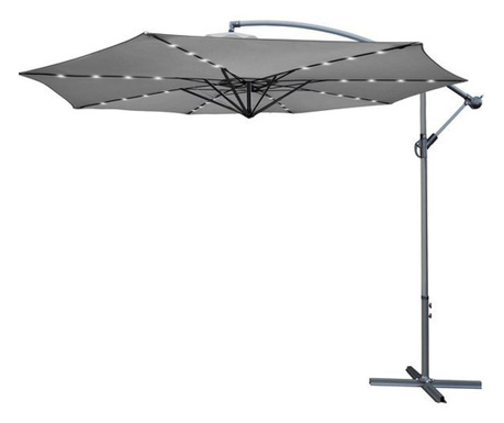 32 led градински чадър с удължител 3,5м - сив