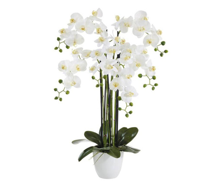 Orhidee artificiala alba in ghiveci, cu aspect 100% natural, 100 cm  100 cm