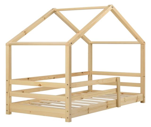 Gyerekágy haush 70x140 cm házikó formában natúr [en.casa]