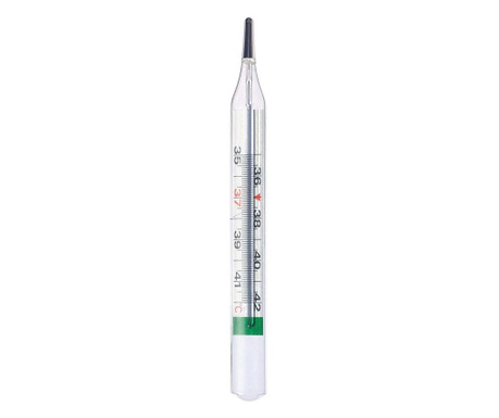 Termometru medical fara mercur easycare clasic, din sticla  2x6x17